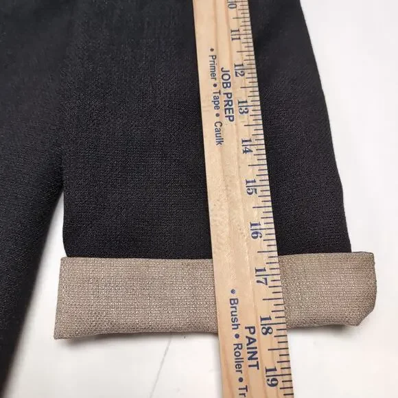 VTG Kasper Suit Jacket / Top Blouse Set Women's 14P 14 Petite Black Tan Career - Picture 10 of 16
